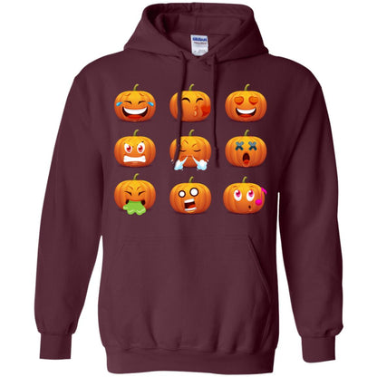 Funny Pumpkins Emoji Halloween Gift Shirt Maroon