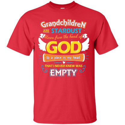 Grandparents T-shirt Grandchildren Are Stardust Blown From The Hand Of God To A Place In My Heart That I Never Knew Was Empty Red
