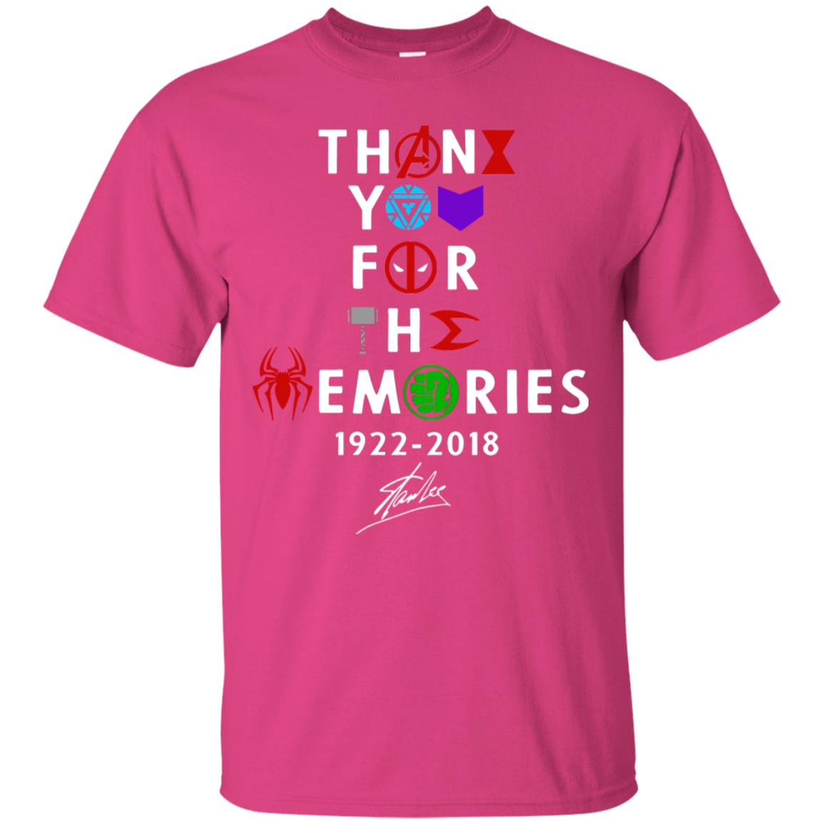 Thank You For The Memories Stan Lee Movie Hero Fan Shirt Heliconia