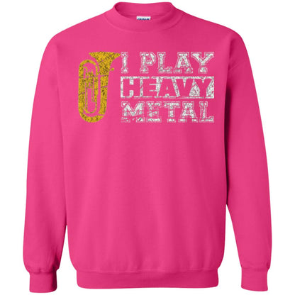 Funny Band Distressed T-shirt I Play Heavy Metal Heliconia