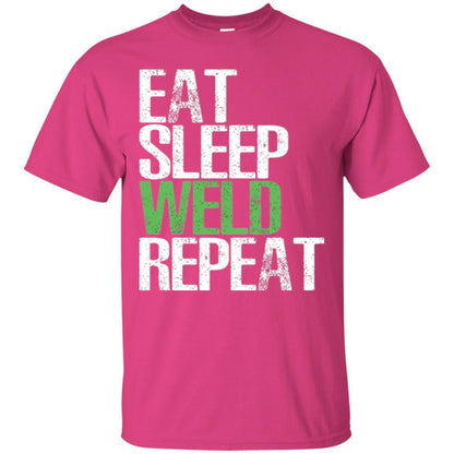 Welding T-shirt Eat Sleep Weld Repeat Heliconia
