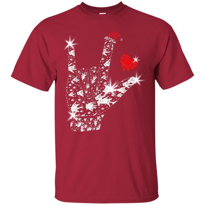 Rocknroll Sign Hand With Santa Claus Hat X-mas Shirt For Rock Music Lovers Cardinal