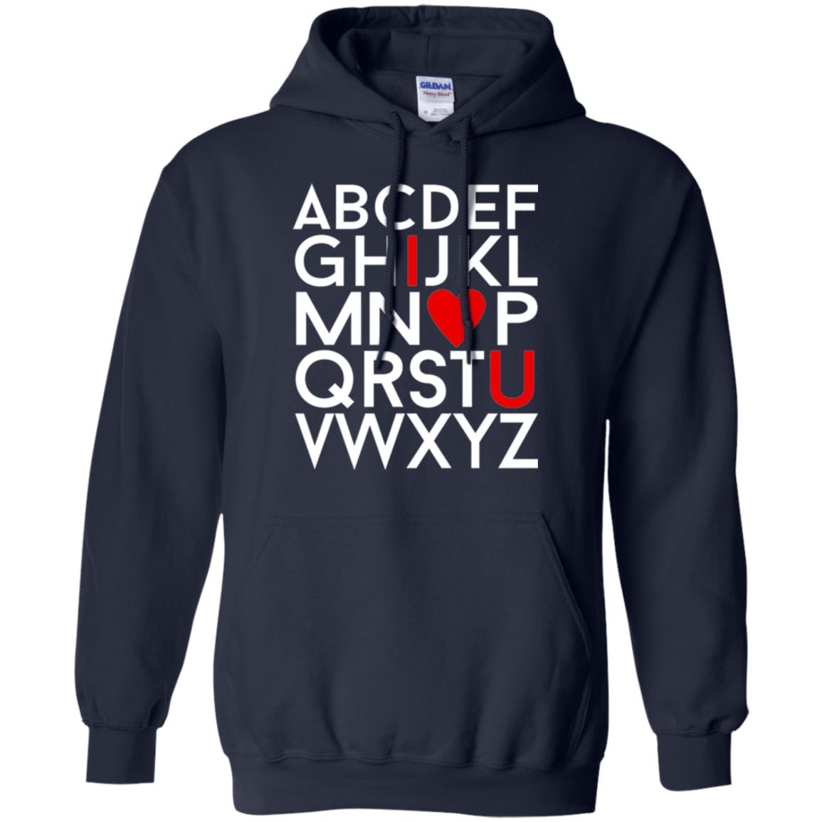 Happy Valentine_s Day Shirt, Alphabel I Love You Navy