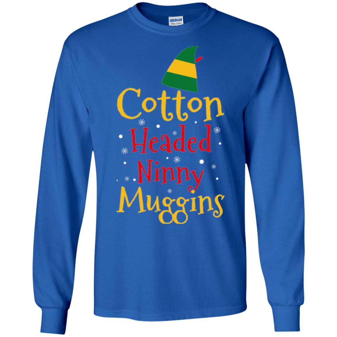 Funny Elf T-shirt Cotton Headed Ninny Muggins Royal