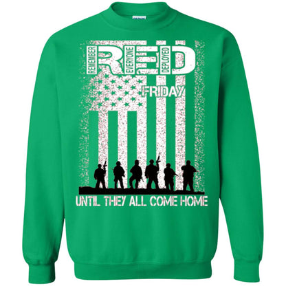 Red Friday Military T-shirt Untill They All Come Home Irish Green