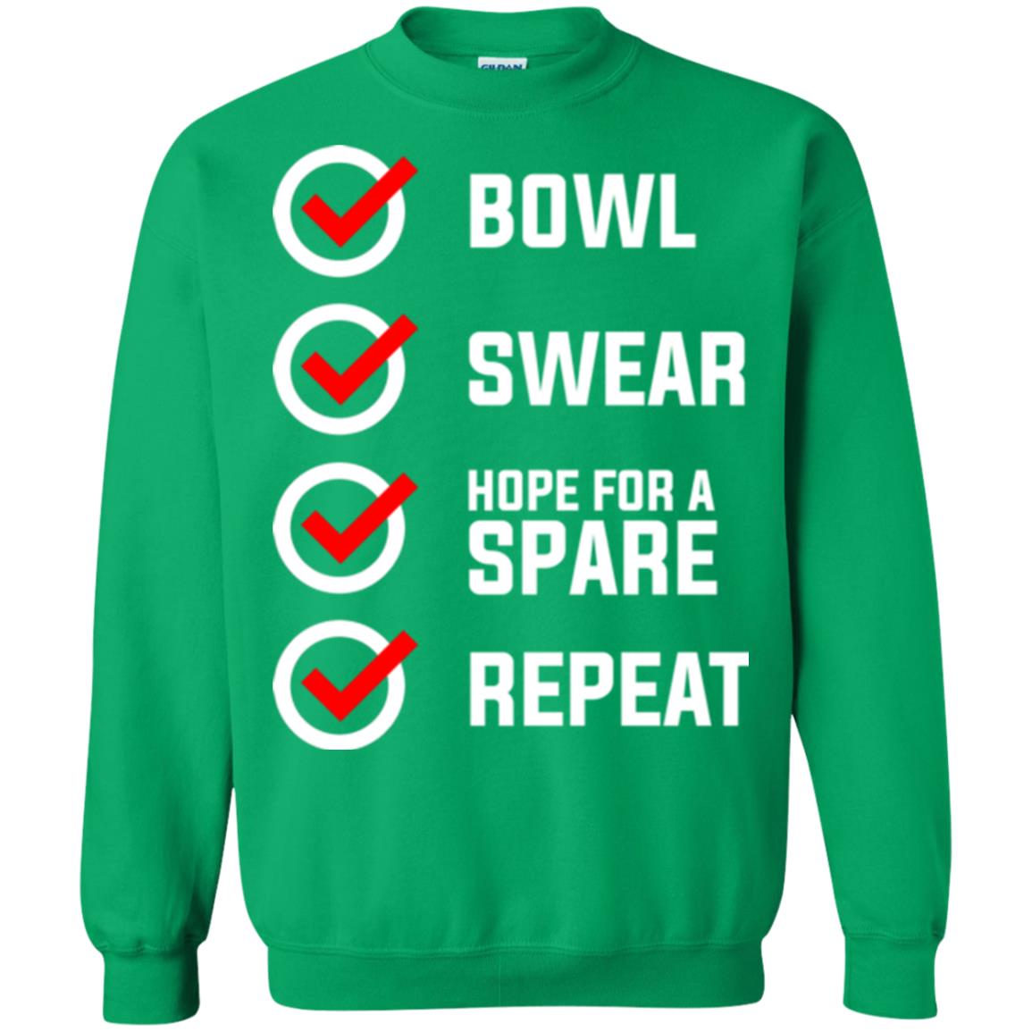 Bowling Lover T-shirt Bowl Swear Hope For A Spare Repeat Irish Green