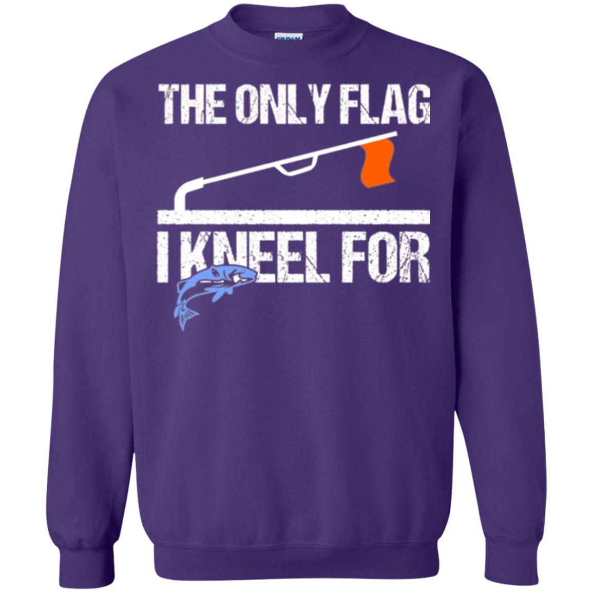 Fishing Lovers T-shirt The Only Flag I Kneel For Purple
