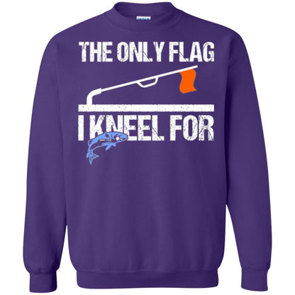 Fishing Lovers T-shirt The Only Flag I Kneel For Purple