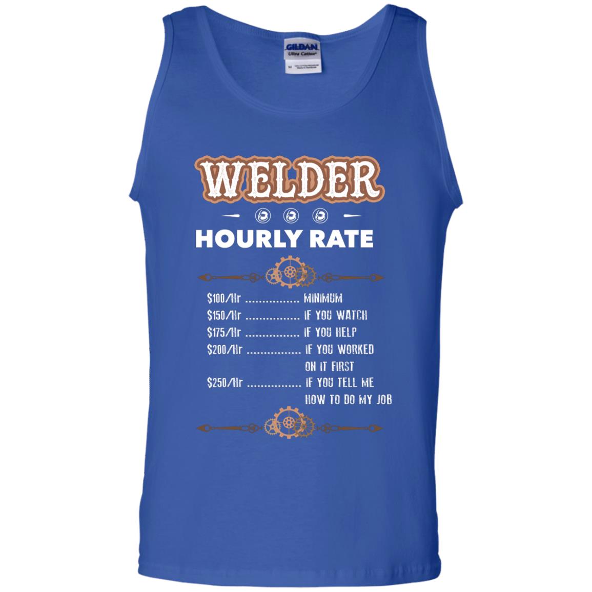 Welder Hourly Rate Shirt For Mens Or Womens Royal