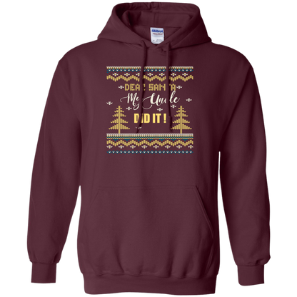 Christmas T-shirt Dear Santa My Uncle Did It Maroon