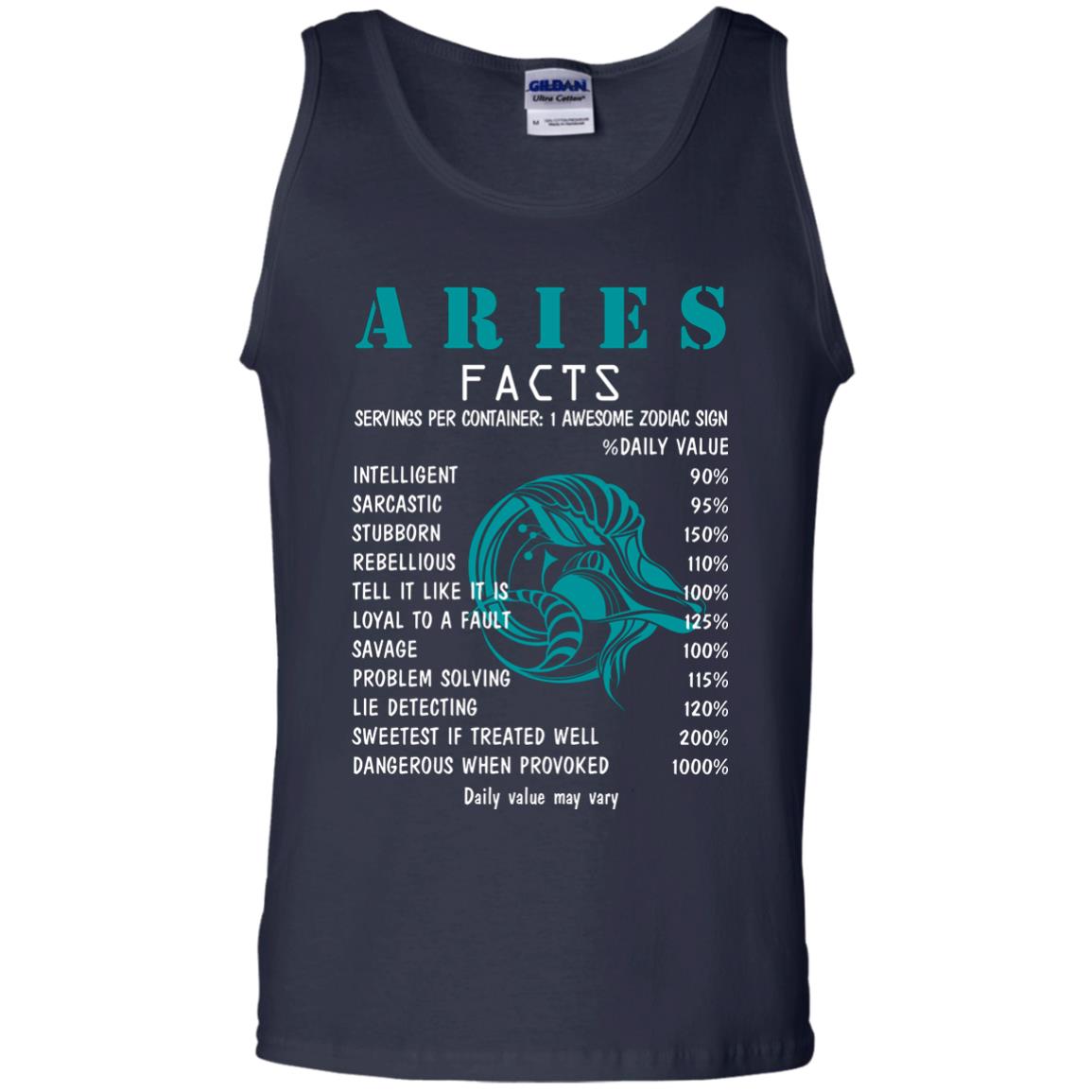 Aries Facts 1 Awesome Zodiac Sign Gift Shirt For Aries Horoscope Navy