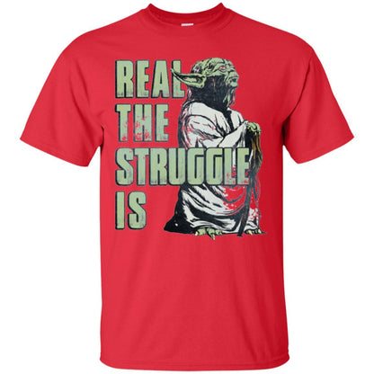 Film T-shirt Star Wars Yoda Real The Struggle Is Graphic Red