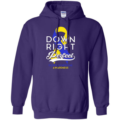 Down Right Perfect Down Syndrome Awareness T-shirt Purple
