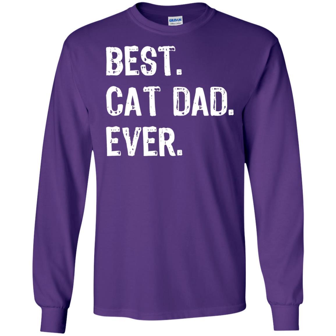 Cat Lover T-shirt Best Cat Dad Ever Purple