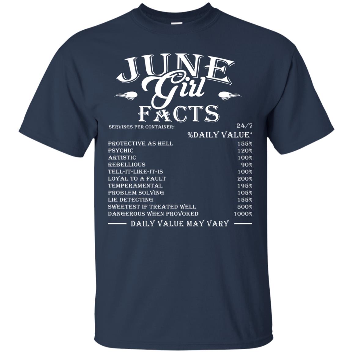 June Girl Facts Facts T-shirt Navy