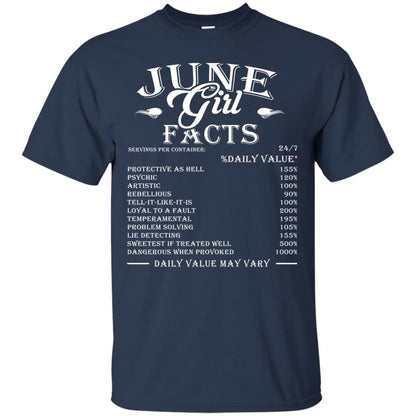 June Girl Facts Facts T-shirt Navy