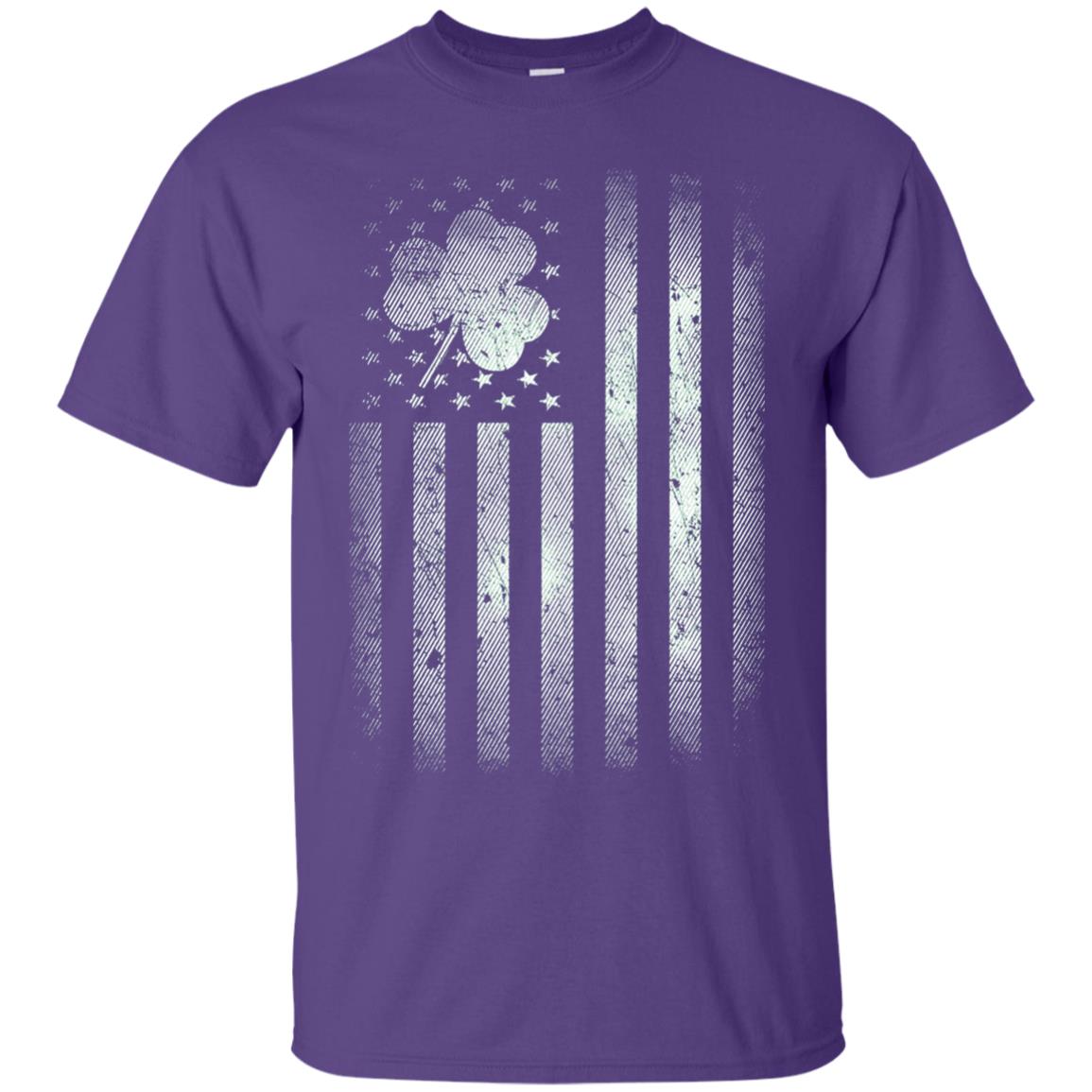 Vintage Irish American Shamrock Flag St Patricks Day T-shirt Purple