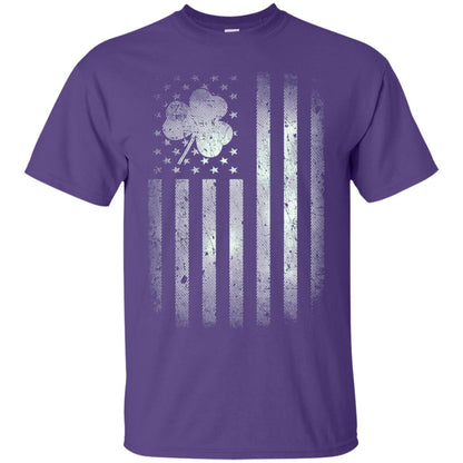 Vintage Irish American Shamrock Flag St Patricks Day T-shirt Purple