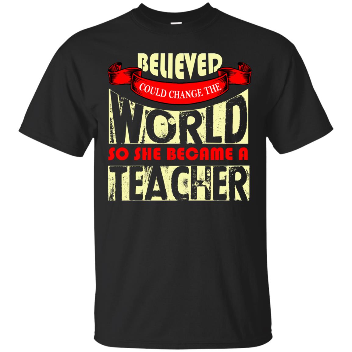 Teacher T-shirt So She Became A Teacher Black