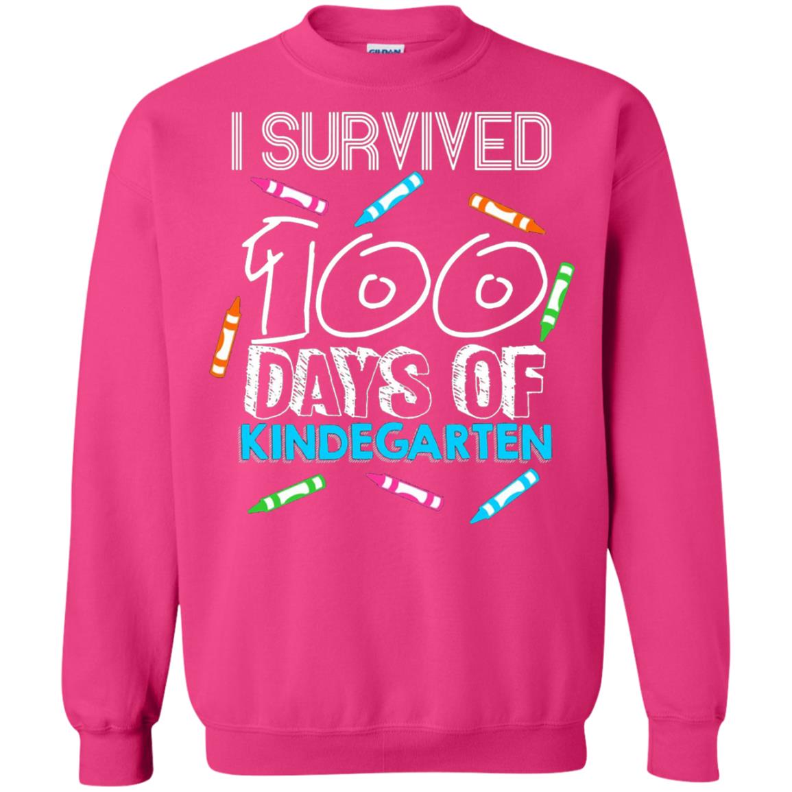 Teacher Kid T-shirt I Survived 100 Days Of Kindergarten Heliconia