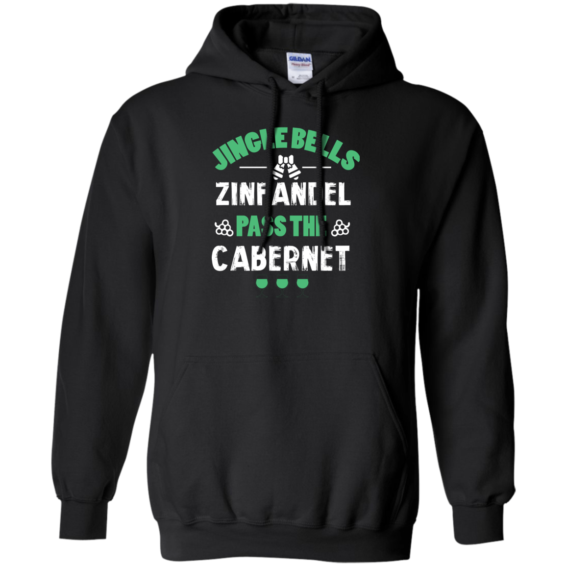 Christmas T-Shirt Jingle Bells Zinfandel Pass The Cabernet Black