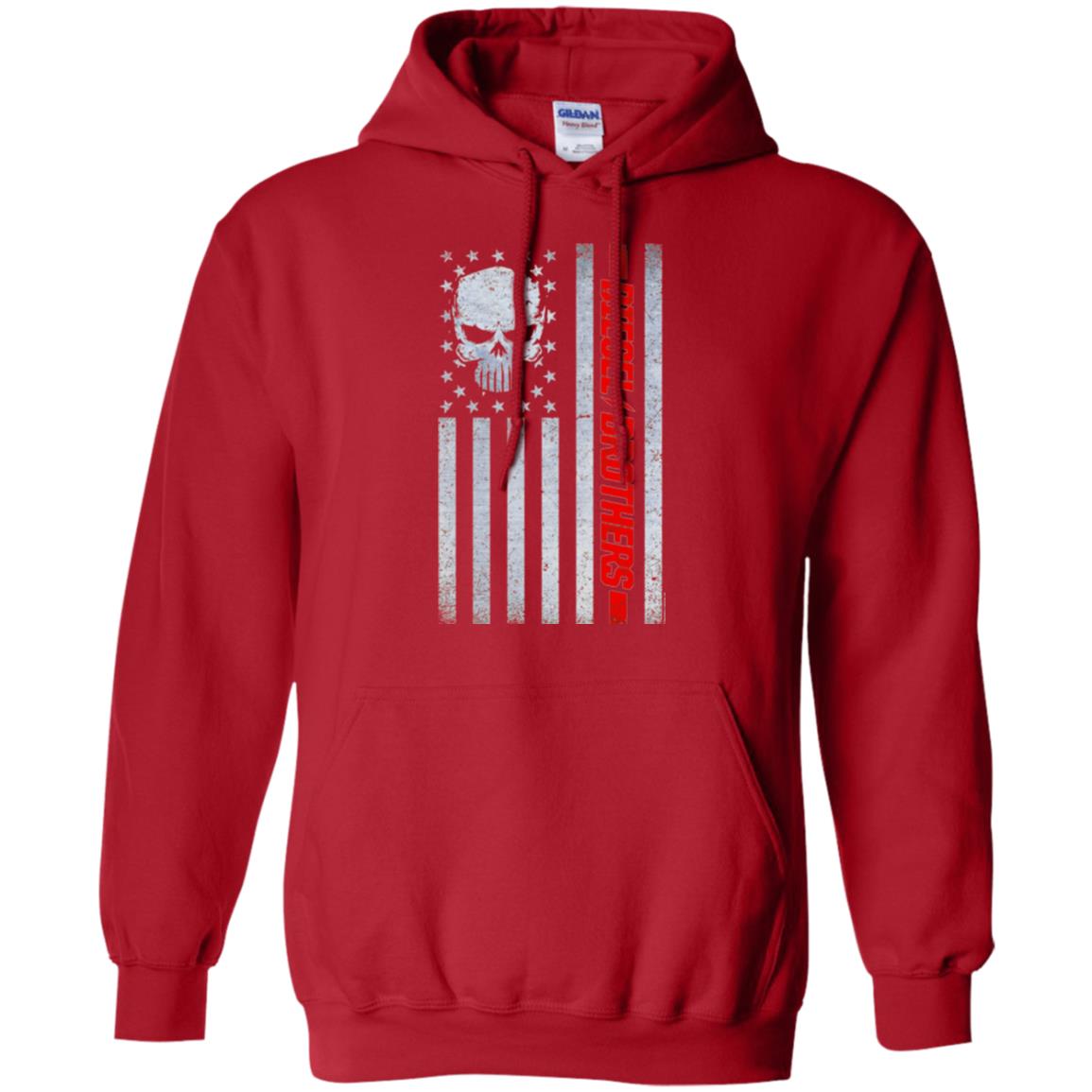 Grungy American Flag Skull Diesel Brothers T-shirt Red