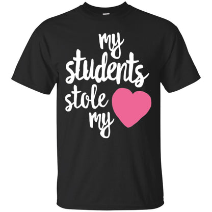 Valentine_s Day T-shirt My Students Stole My Heart Black