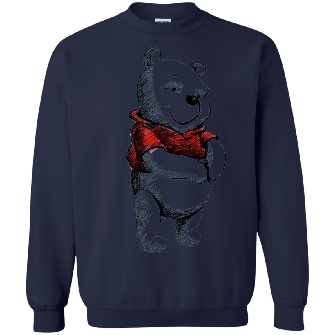 Sketch Of Winnie The Pooh Movie Lover T-shirt Navy