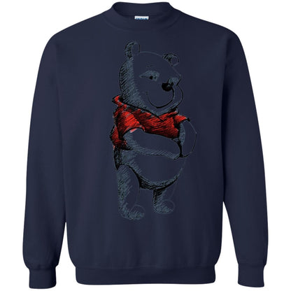 Sketch Of Winnie The Pooh Movie Lover T-shirt Navy