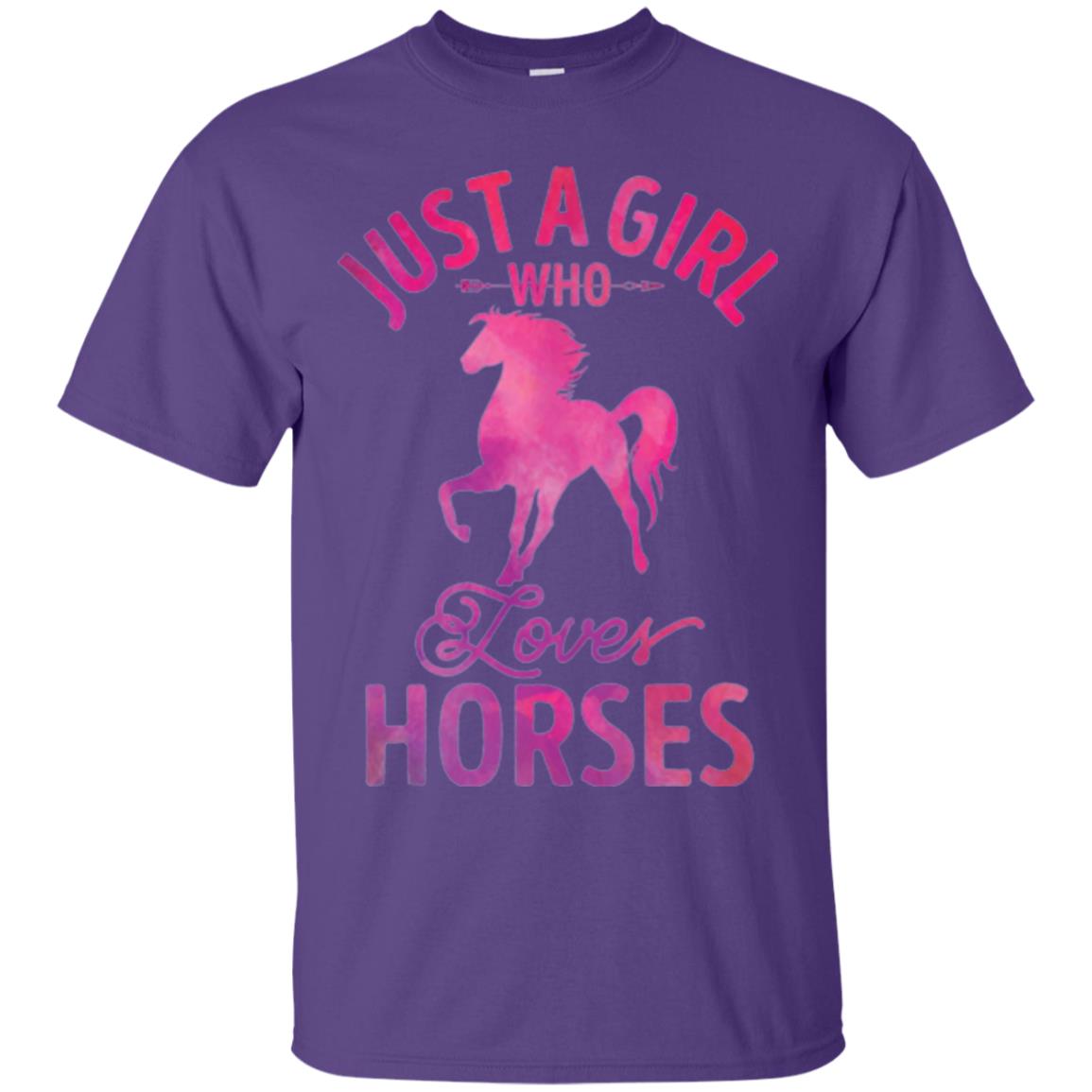 Horse Lovers T-shirt Just A Girl Who Loves Horses Purple