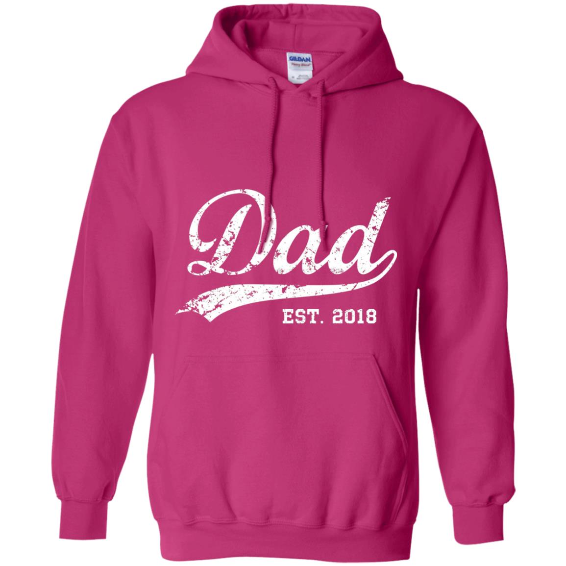Dad Est. 2018 Vintage New Dad Daddy T-shirt Heliconia