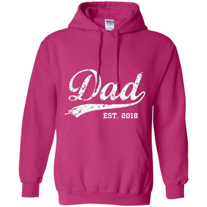 Dad Est. 2018 Vintage New Dad Daddy T-shirt Heliconia