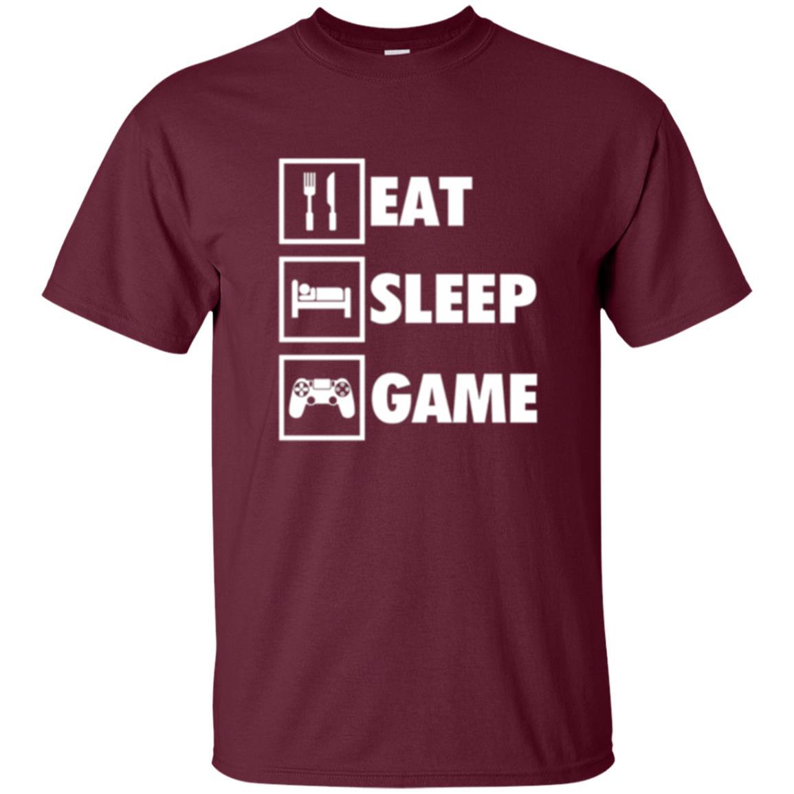 Gamer T-shirt Eat Sleep Game Maroon