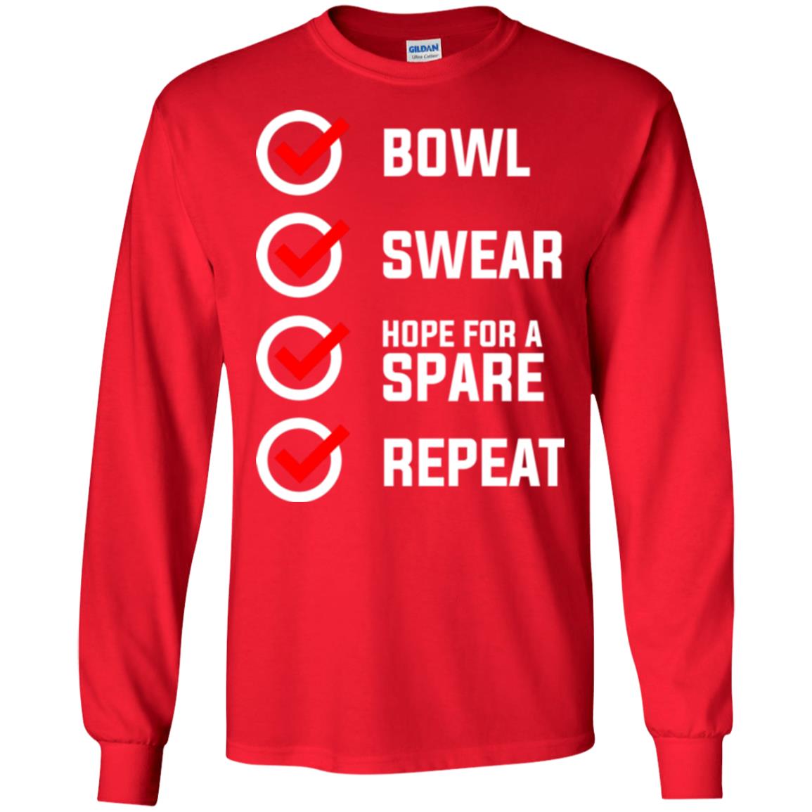 Bowling Lover T-shirt Bowl Swear Hope For A Spare Repeat Red
