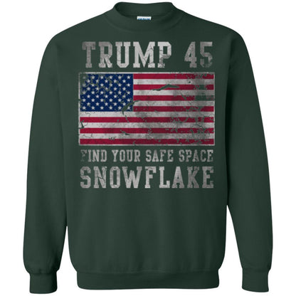 Trump 45 Find Your Safe Space Snowflake T-shirt Forest Green