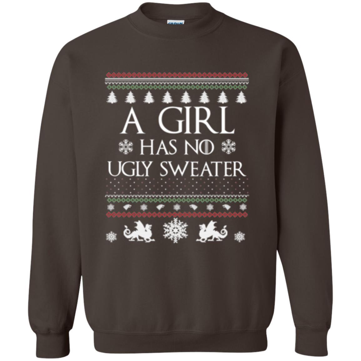 Christmas T-shirt Girl Has No Ugly Sweater Dark Chocolate