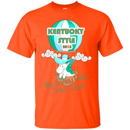 Kentucky Style 2018 Big Fancy Hats Mint Juleps Horse Racing Shirt Orange