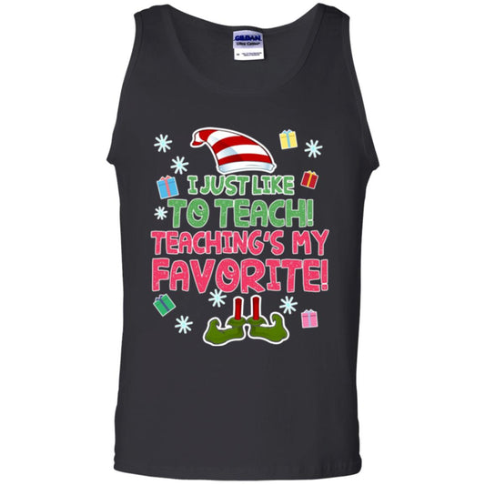 Funny Elf T-shirt I Just Like To Teach Teachings My Favorite Black
