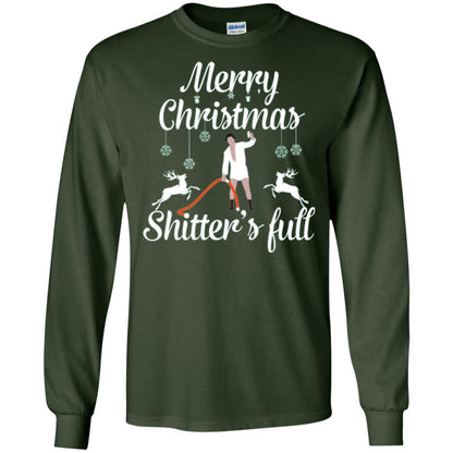 Christmas T-shirt Reindeer Merry Christmas Shitter's Full Forest Green
