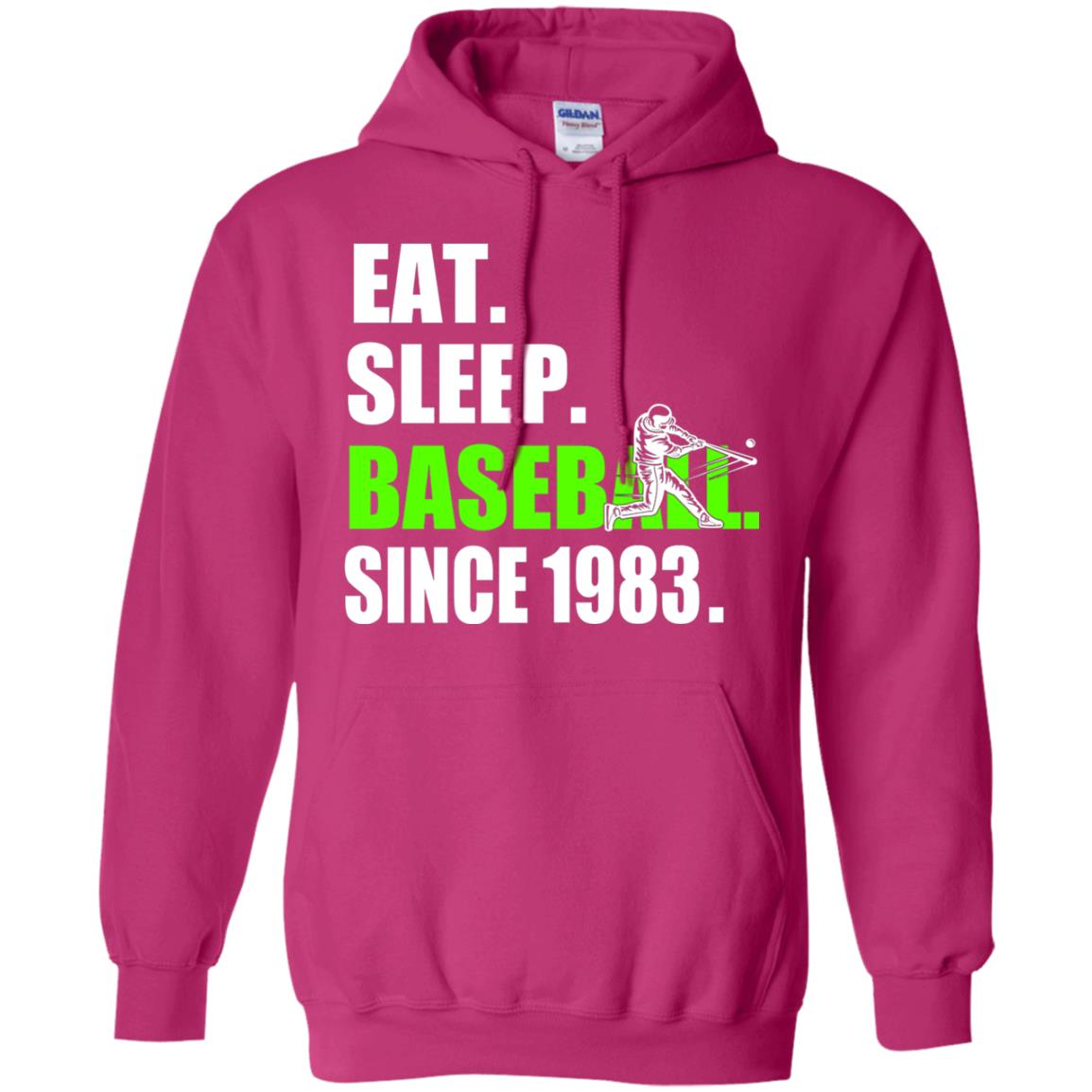 Eat Sleep Baseball Since 1983 35th Birthday Shirt Heliconia