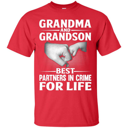 Grandma And Grandson Best Partners In Crime For Life Family T-shirt Red