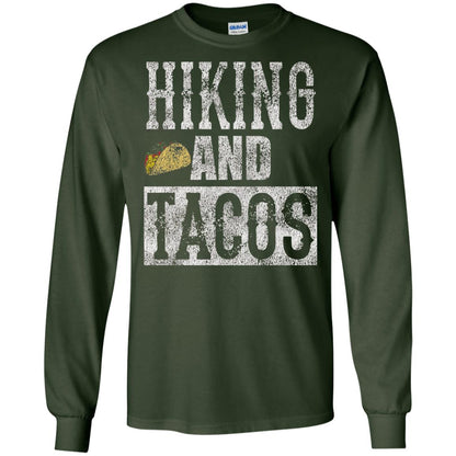 Hiking And Tacos Funny Taco Distressed T-shirt Forest Green