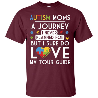 Autism Mom Shirt Autism Mom A Journey Of Love Maroon