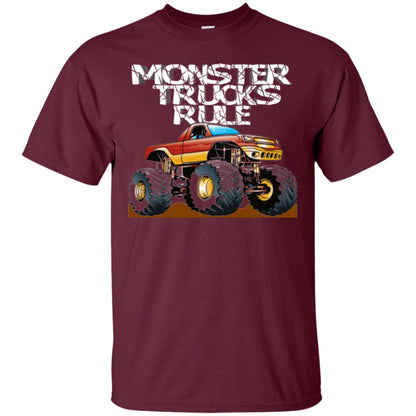 Monster Trucks Rule T-shirt Maroon