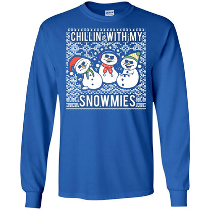 Christmas T-shirt Chillin' With My Snowmies Royal