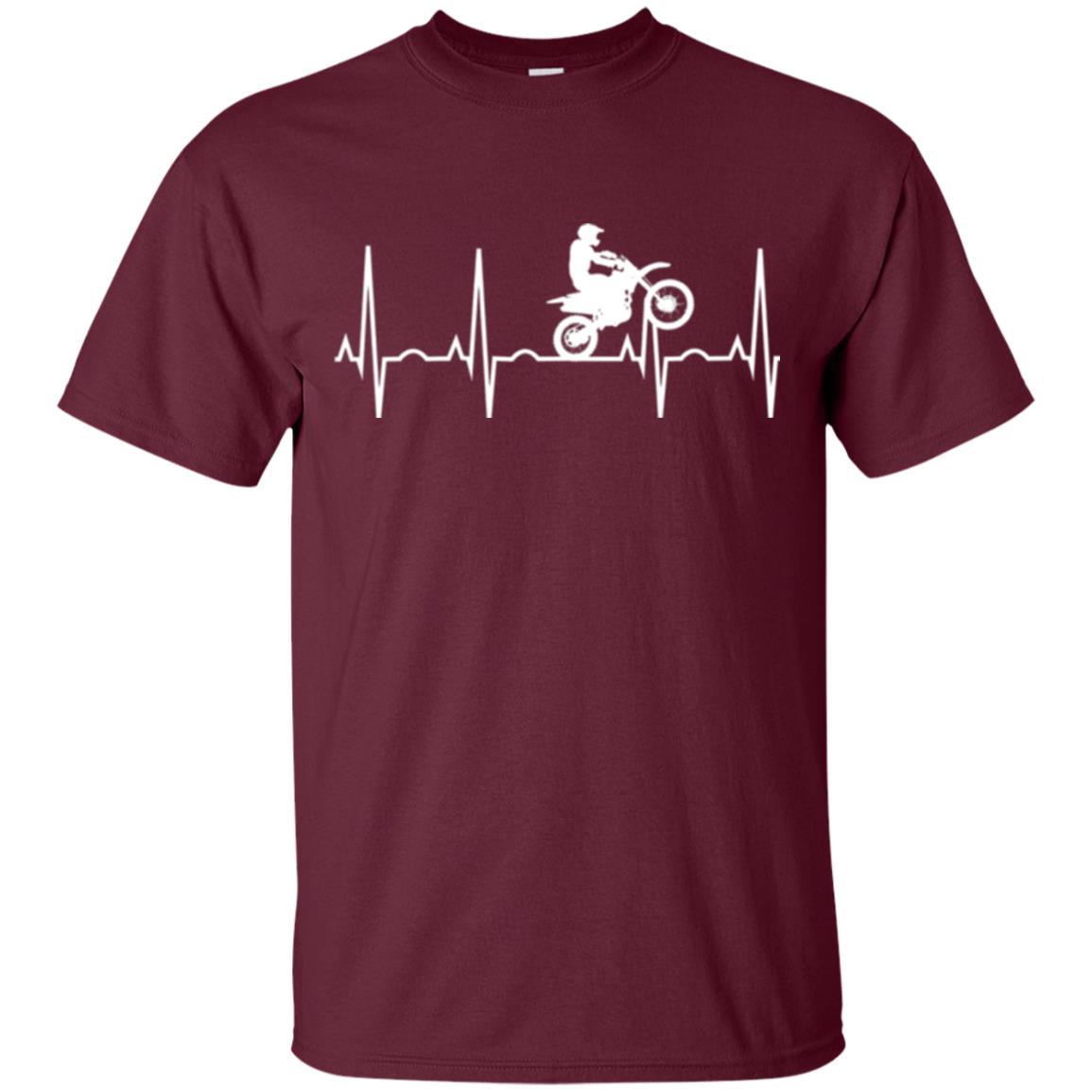 Dirt Bike Rider T-shirt Dirt Bike Heartbeat T-shirt Maroon