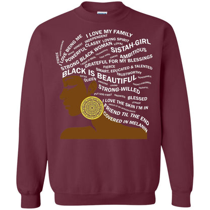 Black Is Beautiful Black History Month Word Art T-shirt Maroon