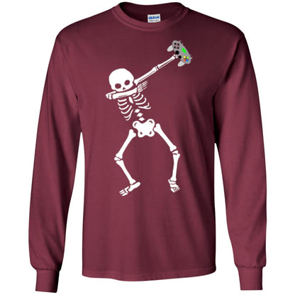 Gamer T-shirt Dabbing Skeleton Maroon