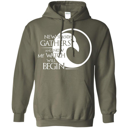 New Season Gathers And Now My Watch Will Begin Game Of Thrones Fan T-shirt Military Green