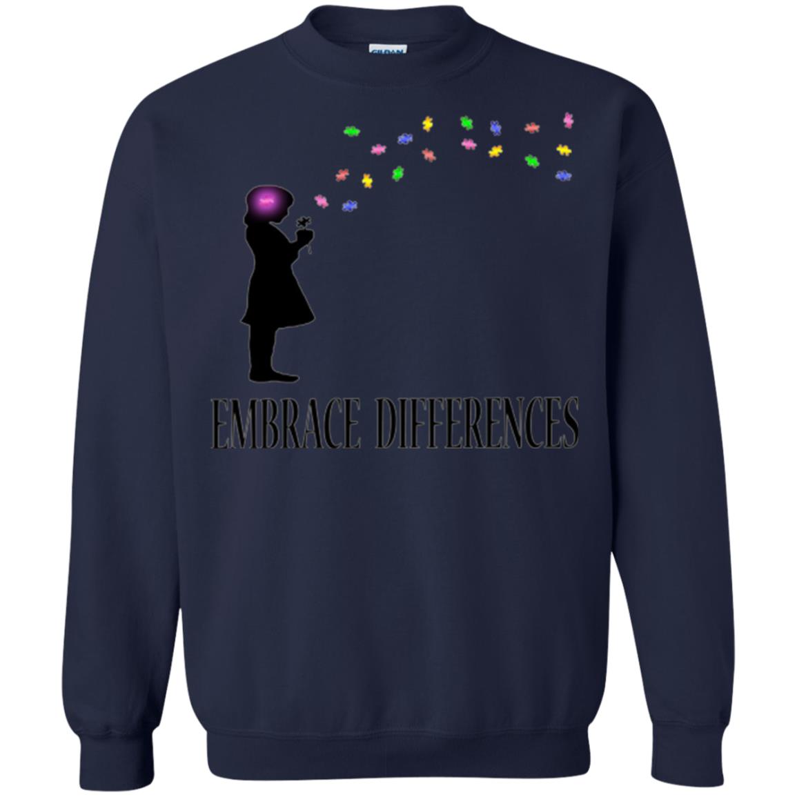 Embrace Differences Shirt Proud Autism Awareness T-shirt Navy